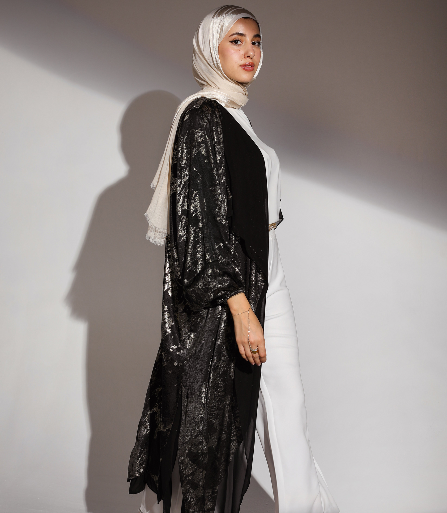 Hazie Trench in Black x Gold Wash