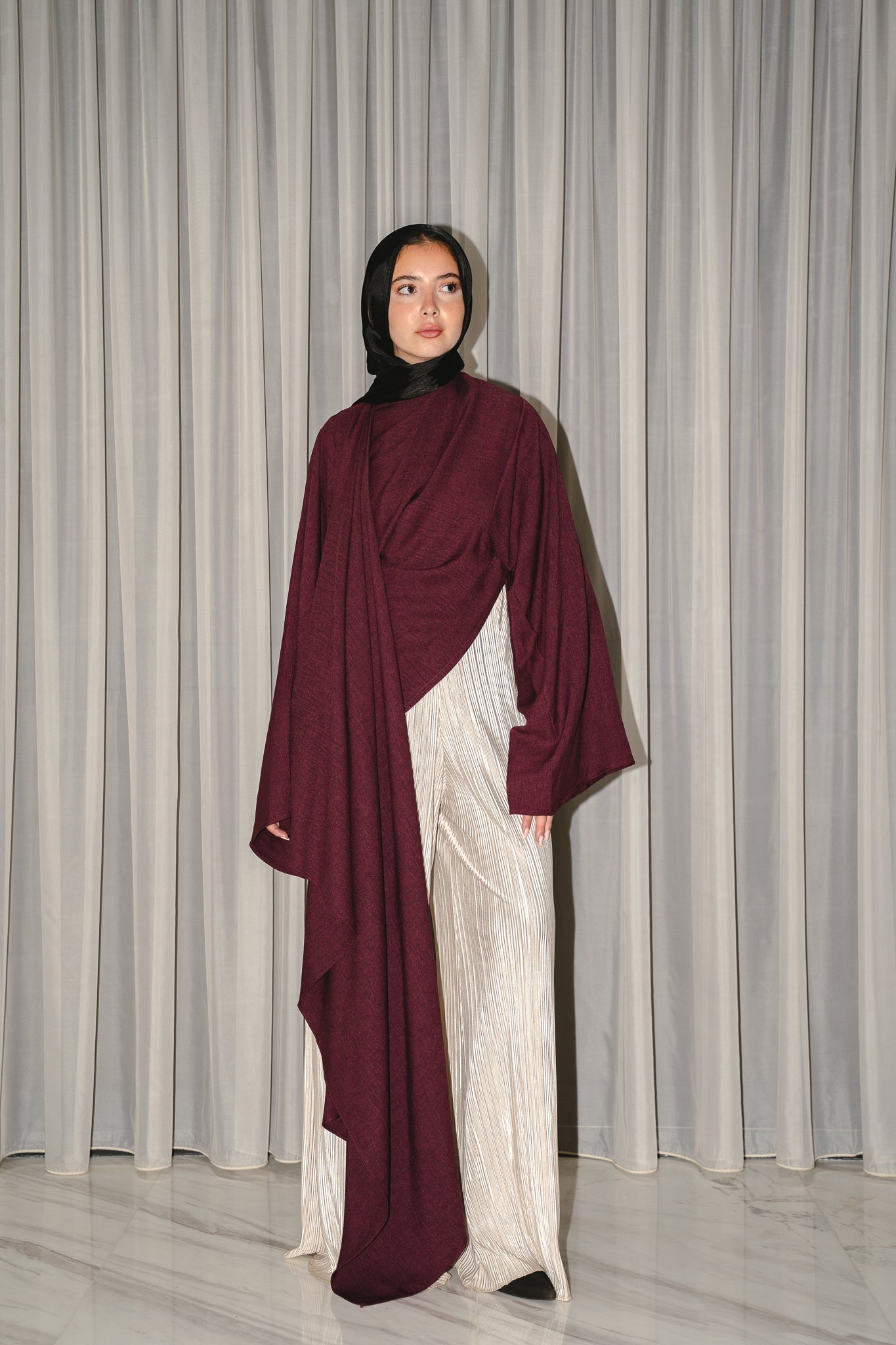 The Head Turner top in Burgundy