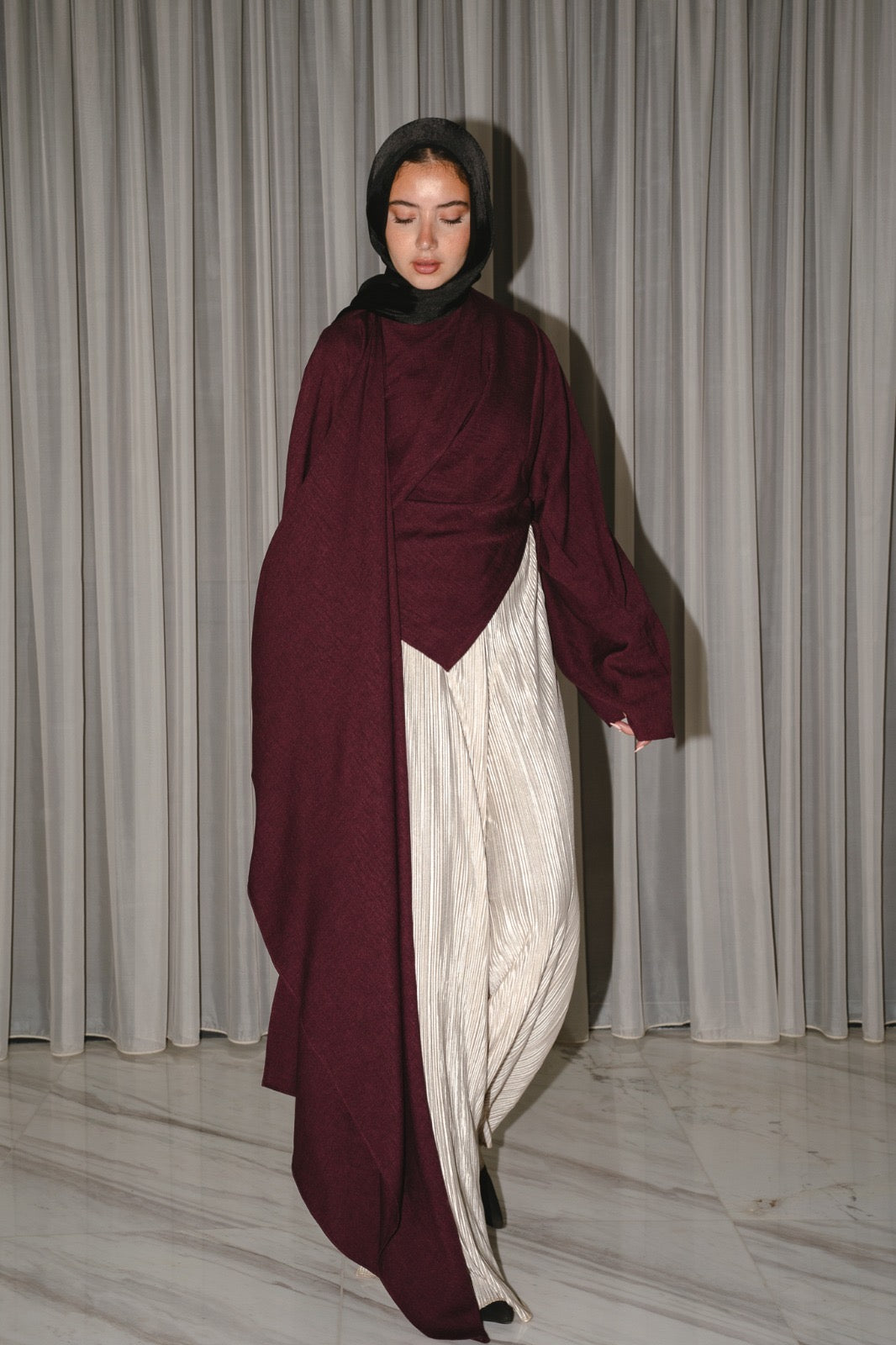 The Head Turner top in Burgundy