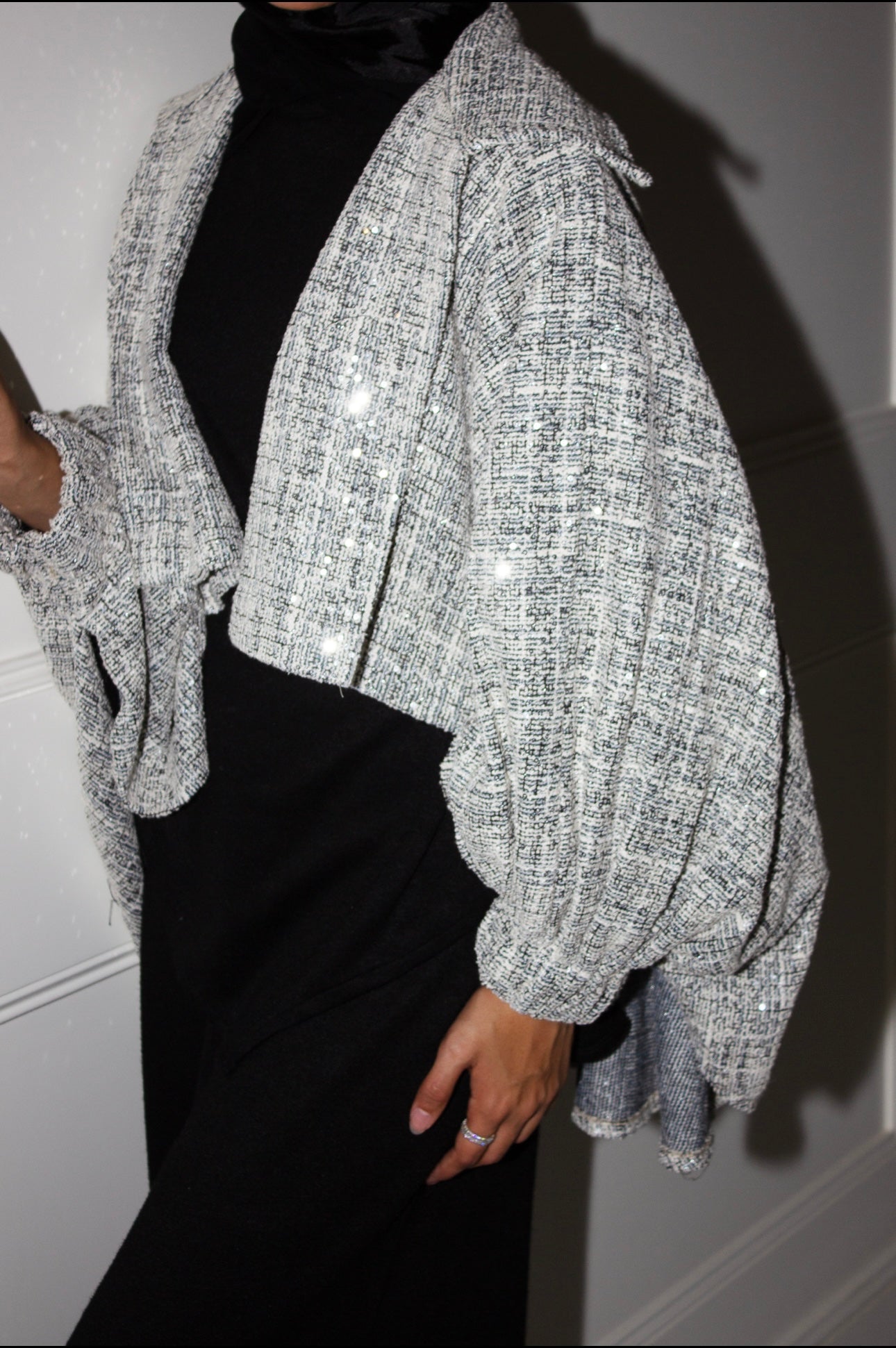 Sparkly Tweed Jacket with Sequin Embellishment