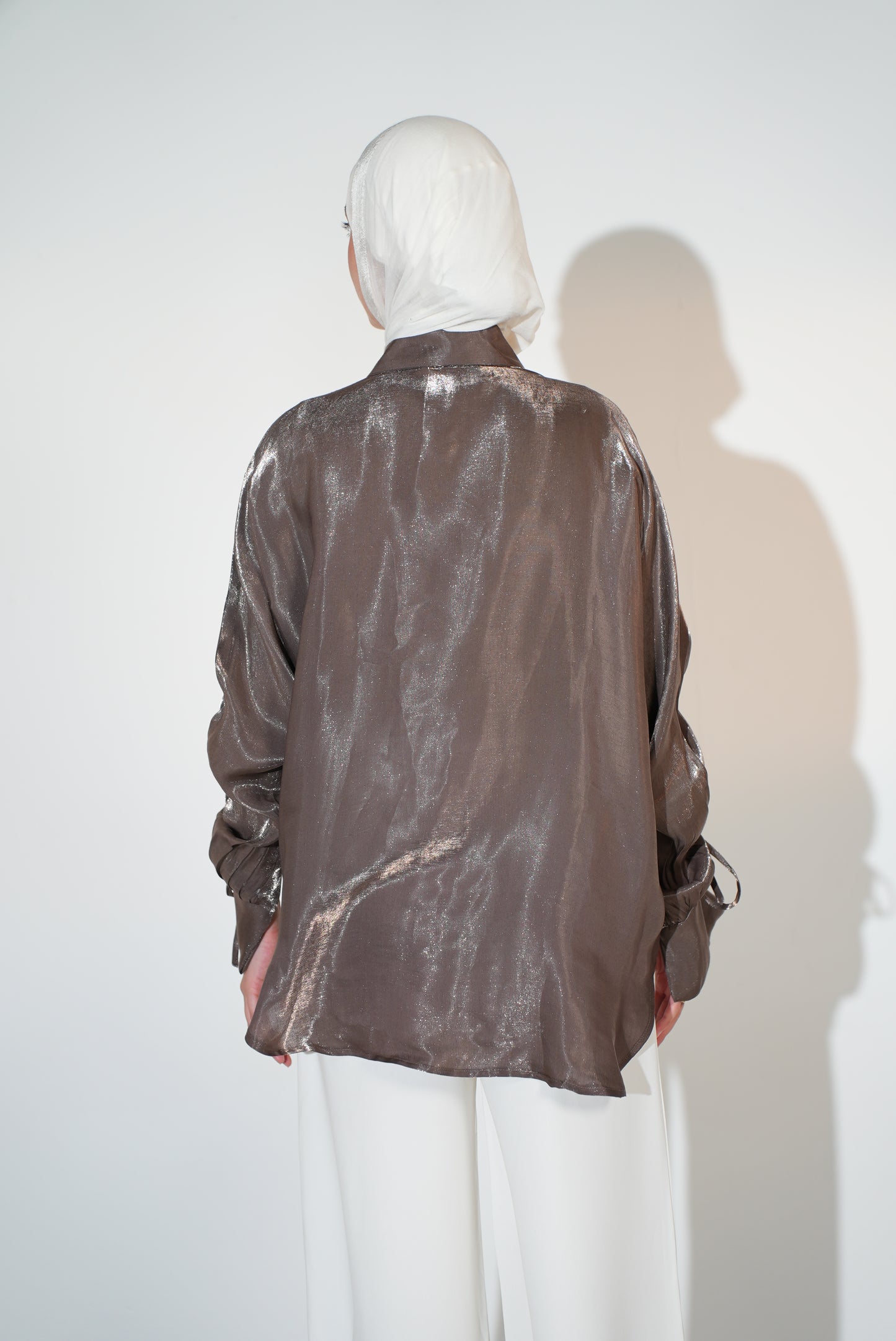 Rhea Drawstring blouse in espresso