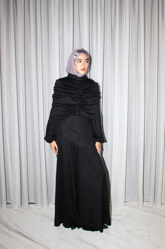 Bandeau Shawl 3-piece Soft Winter Set in Black