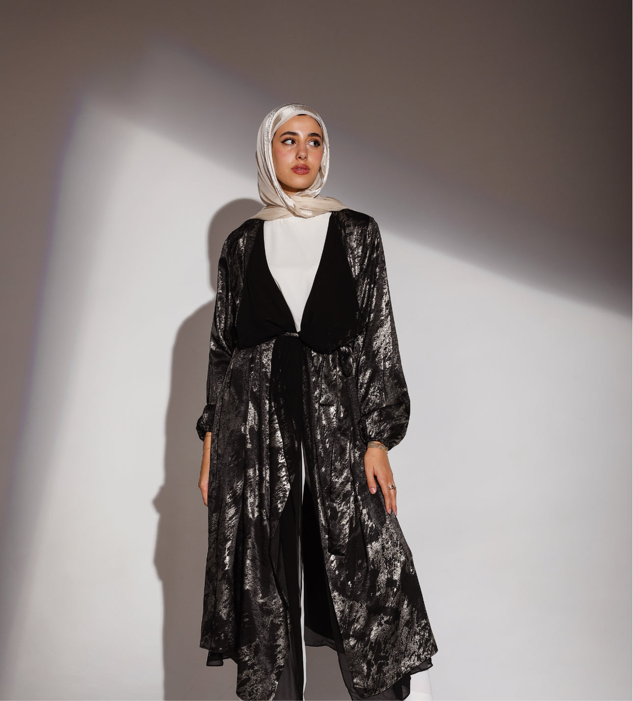 Hazie Trench in Black x Gold Wash