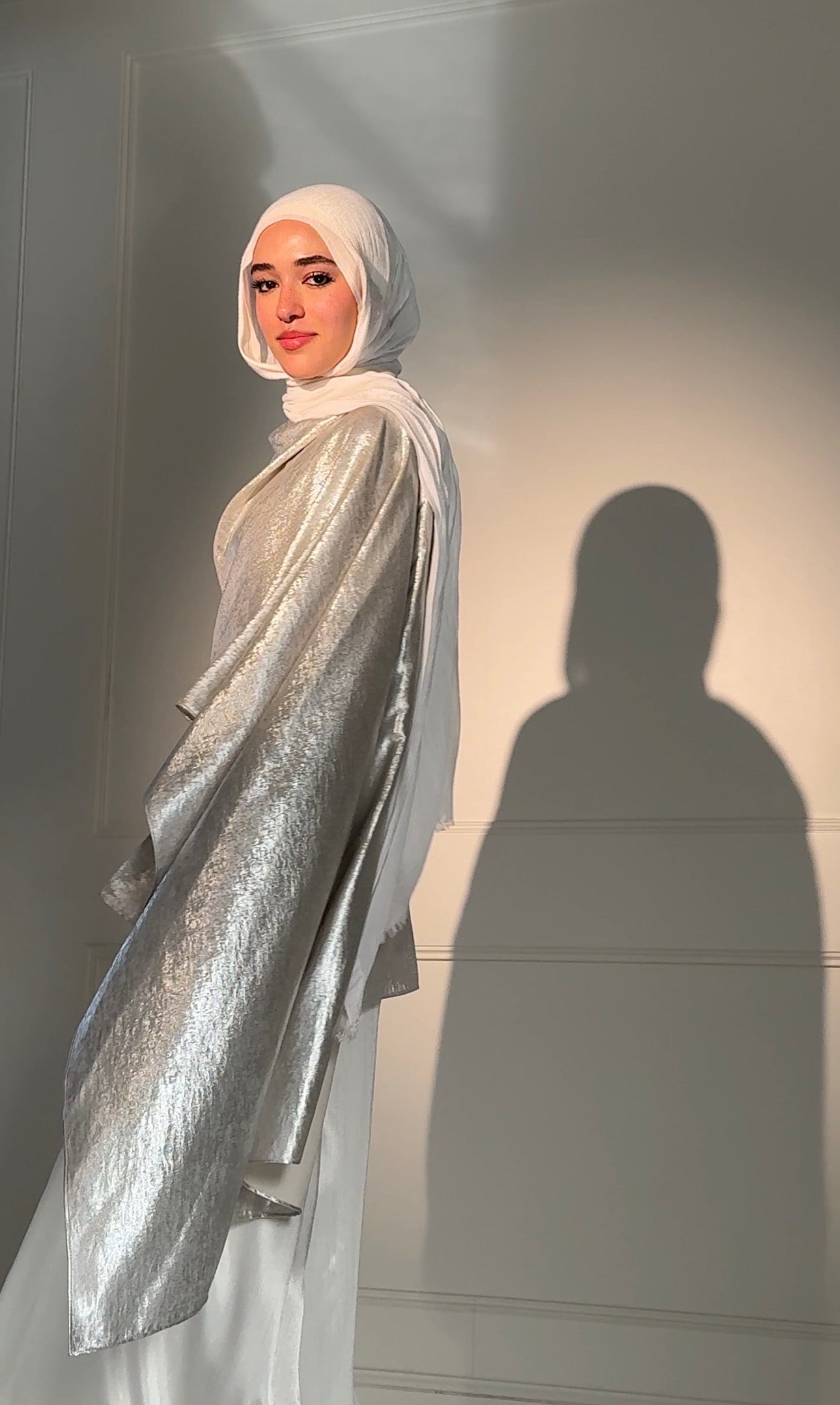 Head Turner Shawl Top in Silver Chrome Limited Edition