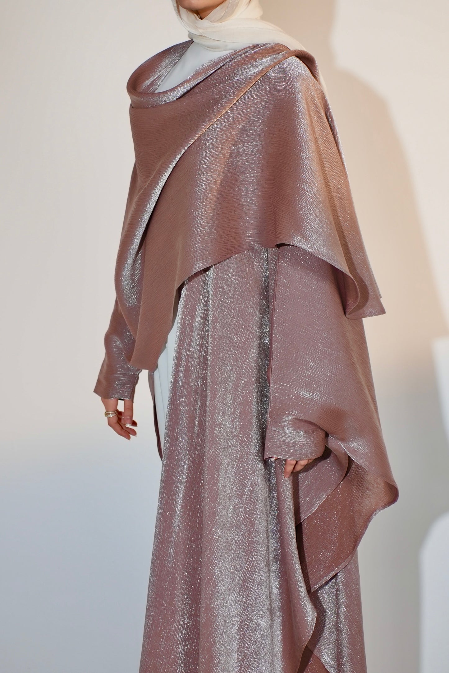 Starry Nights Shawl Kaftan in Mauve