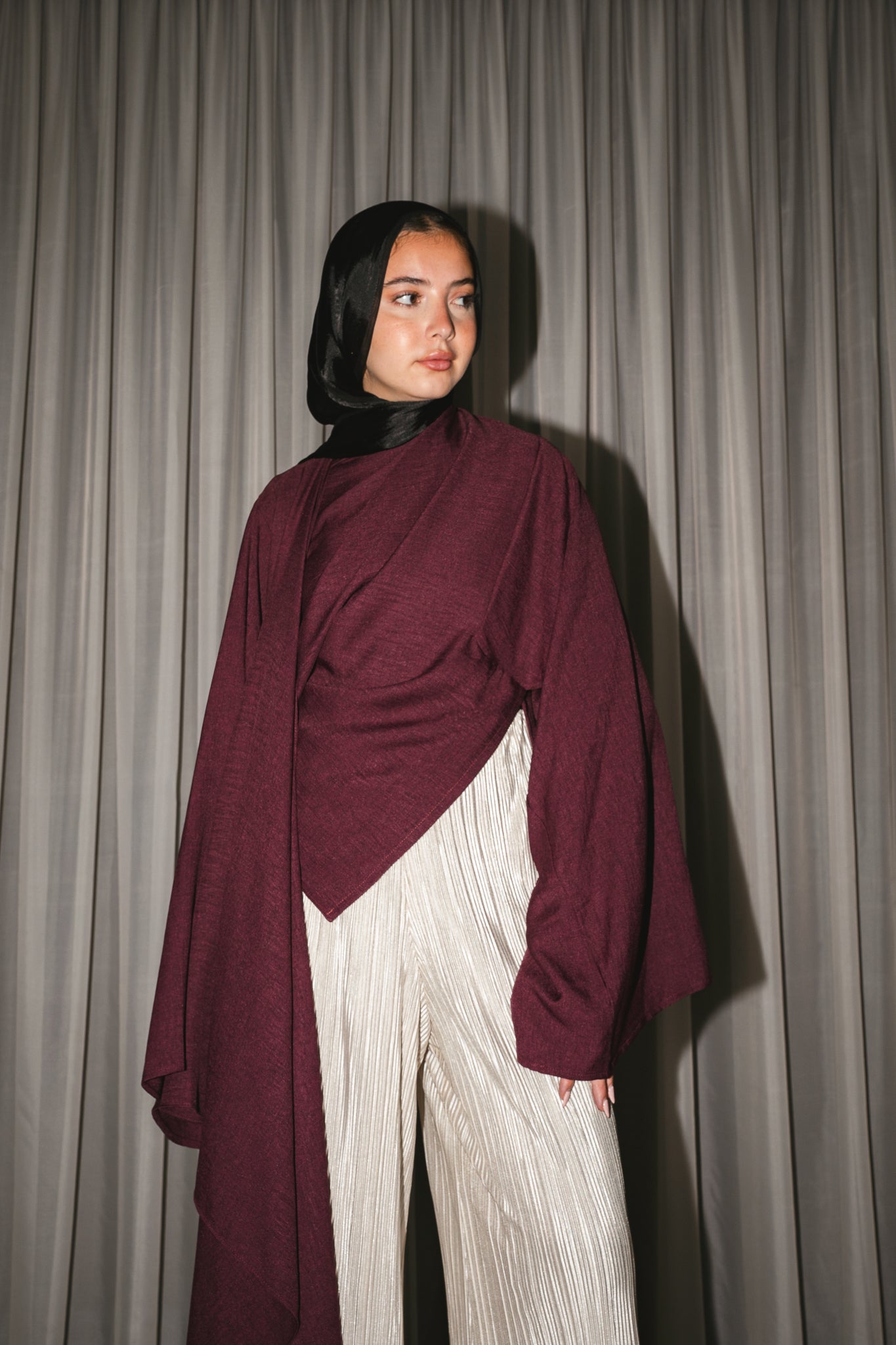 The Head Turner top in Burgundy