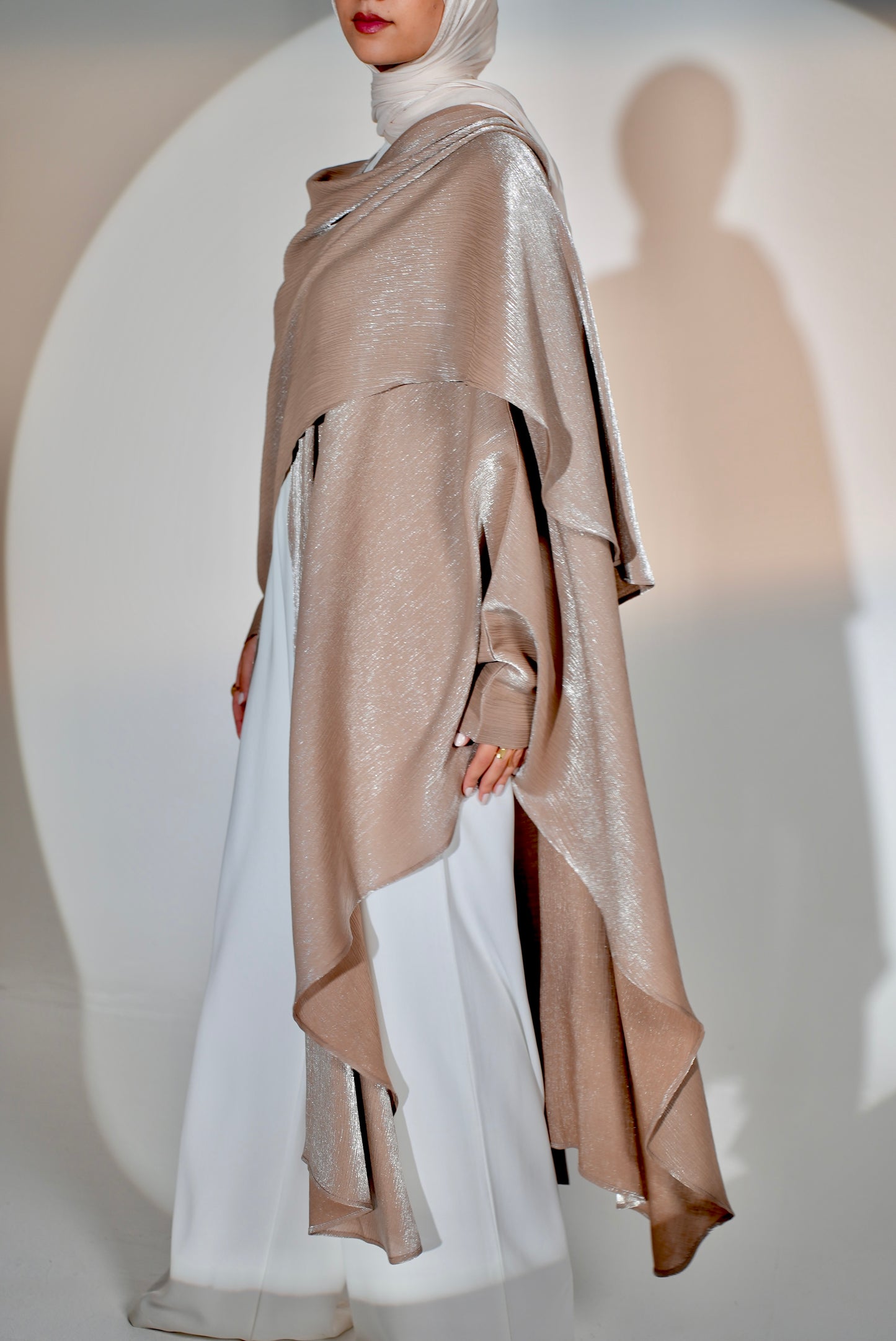 Starry Nights Shawl Kaftan in Tan