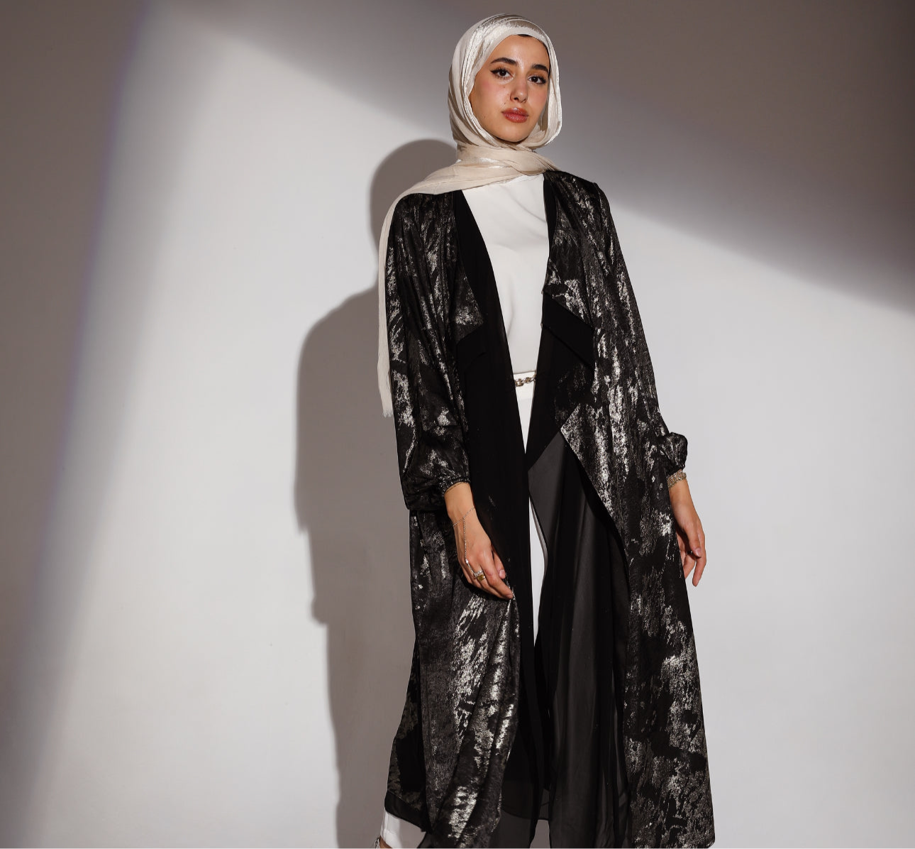 Hazie Trench in Black x Gold Wash