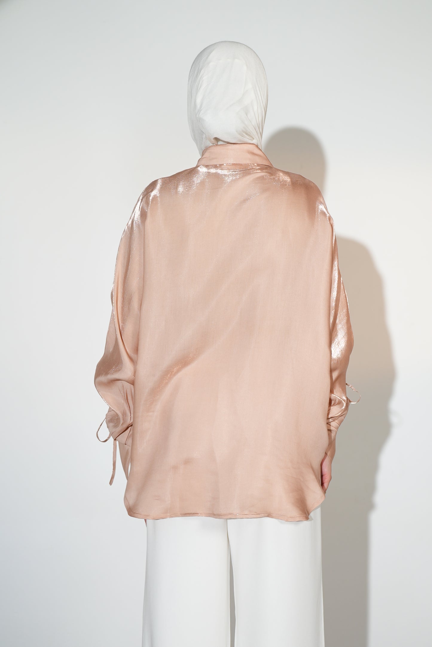 Rhea Drawstring Blouse in peach