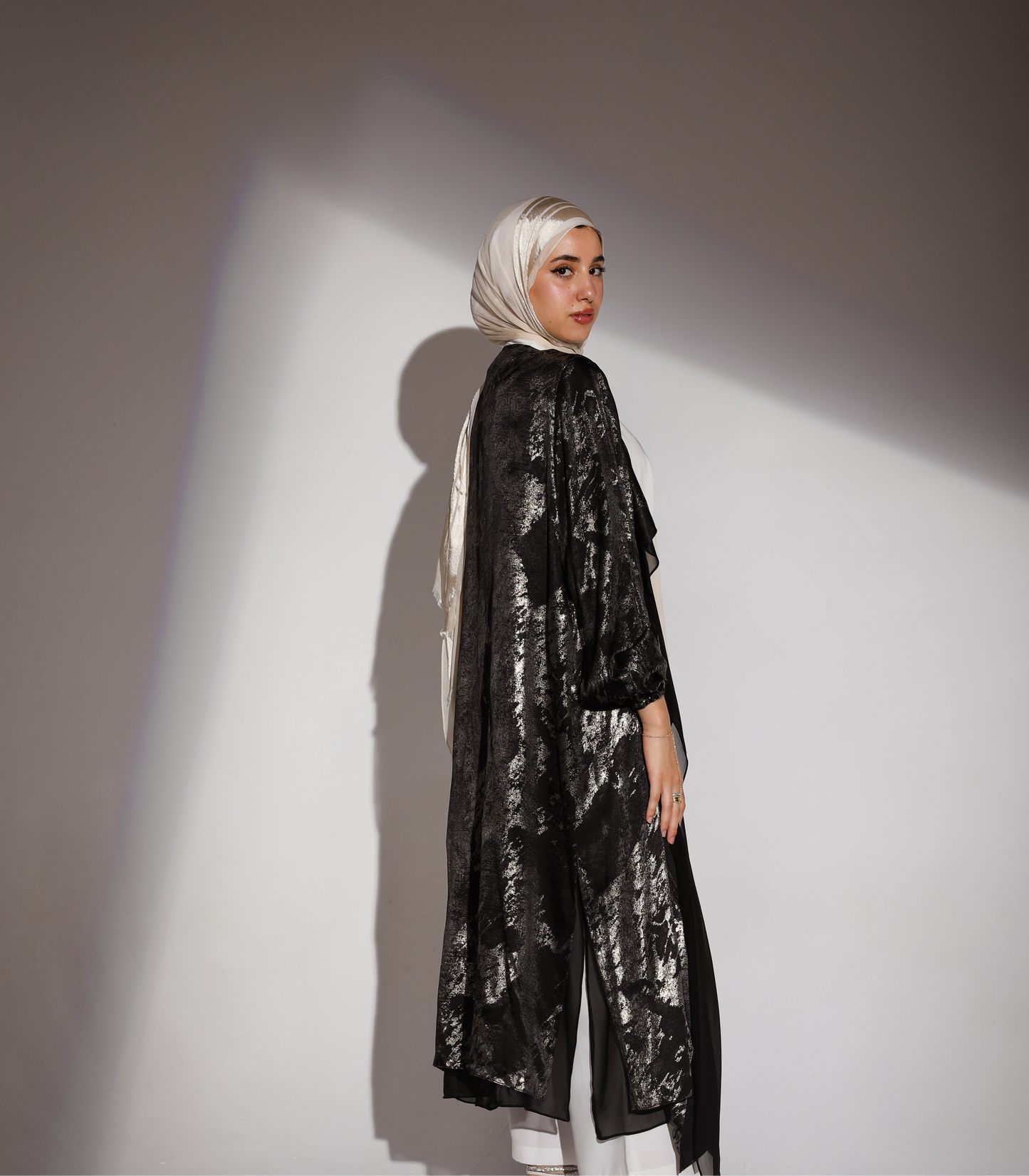 Hazie Trench in Black x Gold Wash