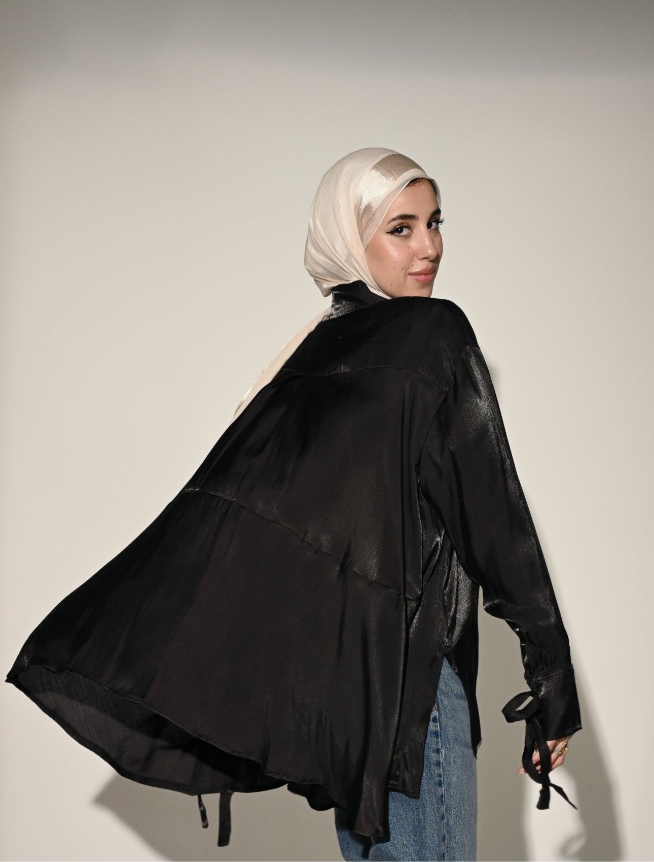 Black Shimmer Kelly Top