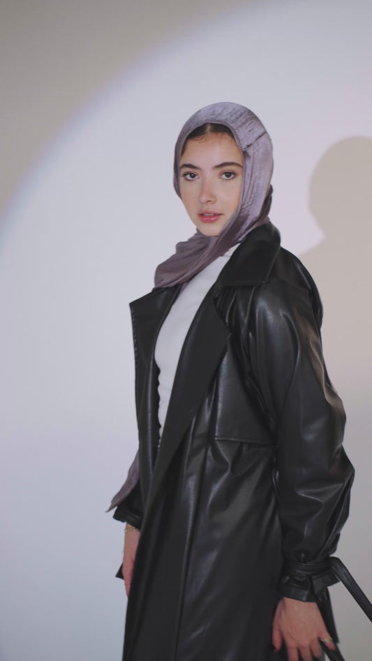 Signature Leather trench coat