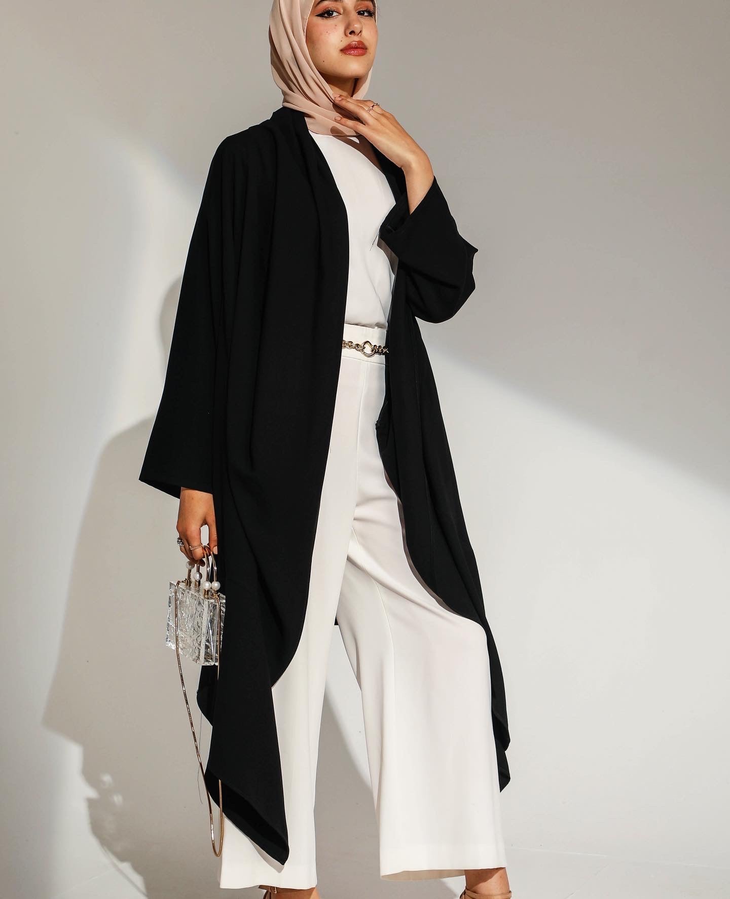 DRAPED ABSTRACT CARDIGAN