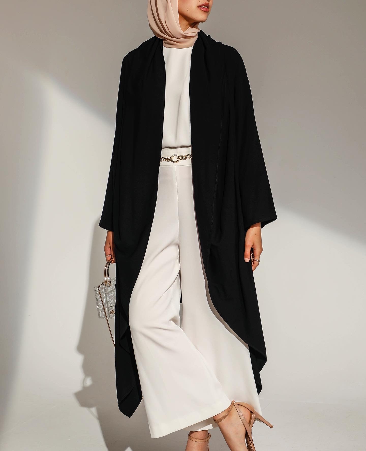DRAPED ABSTRACT CARDIGAN