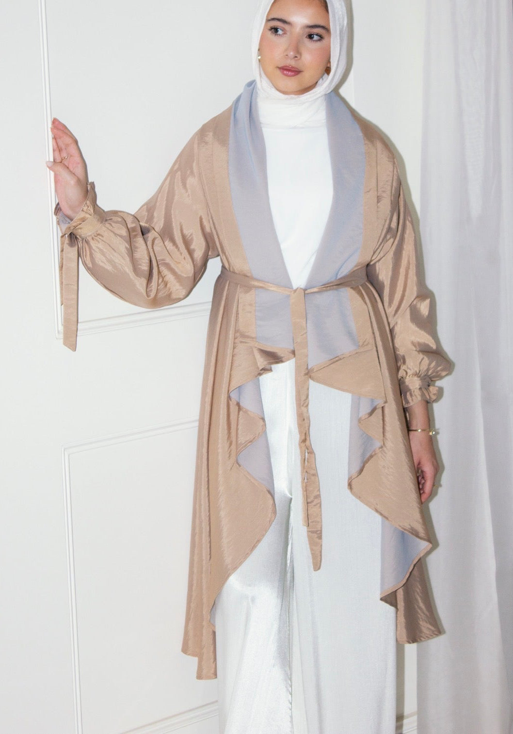 Marlyn Round Trench in BeigexBabyBlue Limited Edition