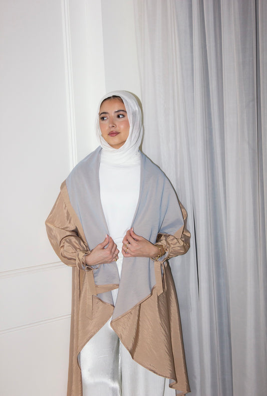 Marlyn Round Trench in BeigexBabyBlue