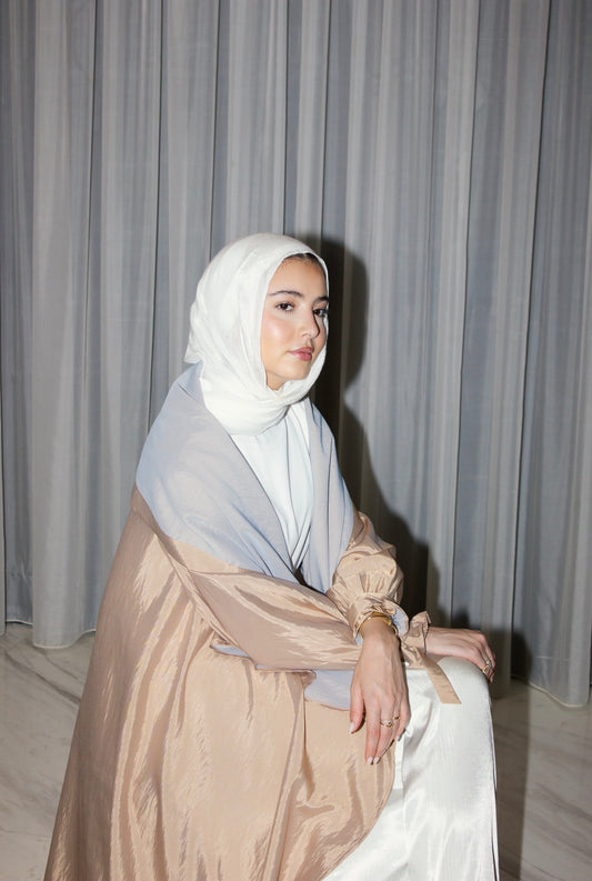 Marlyn Round Trench in BeigexBabyBlue
