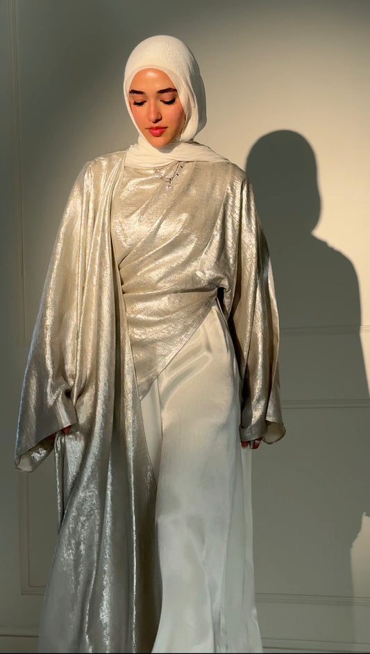 Head Turner Shawl Top in Silver Chrome Limited Edition