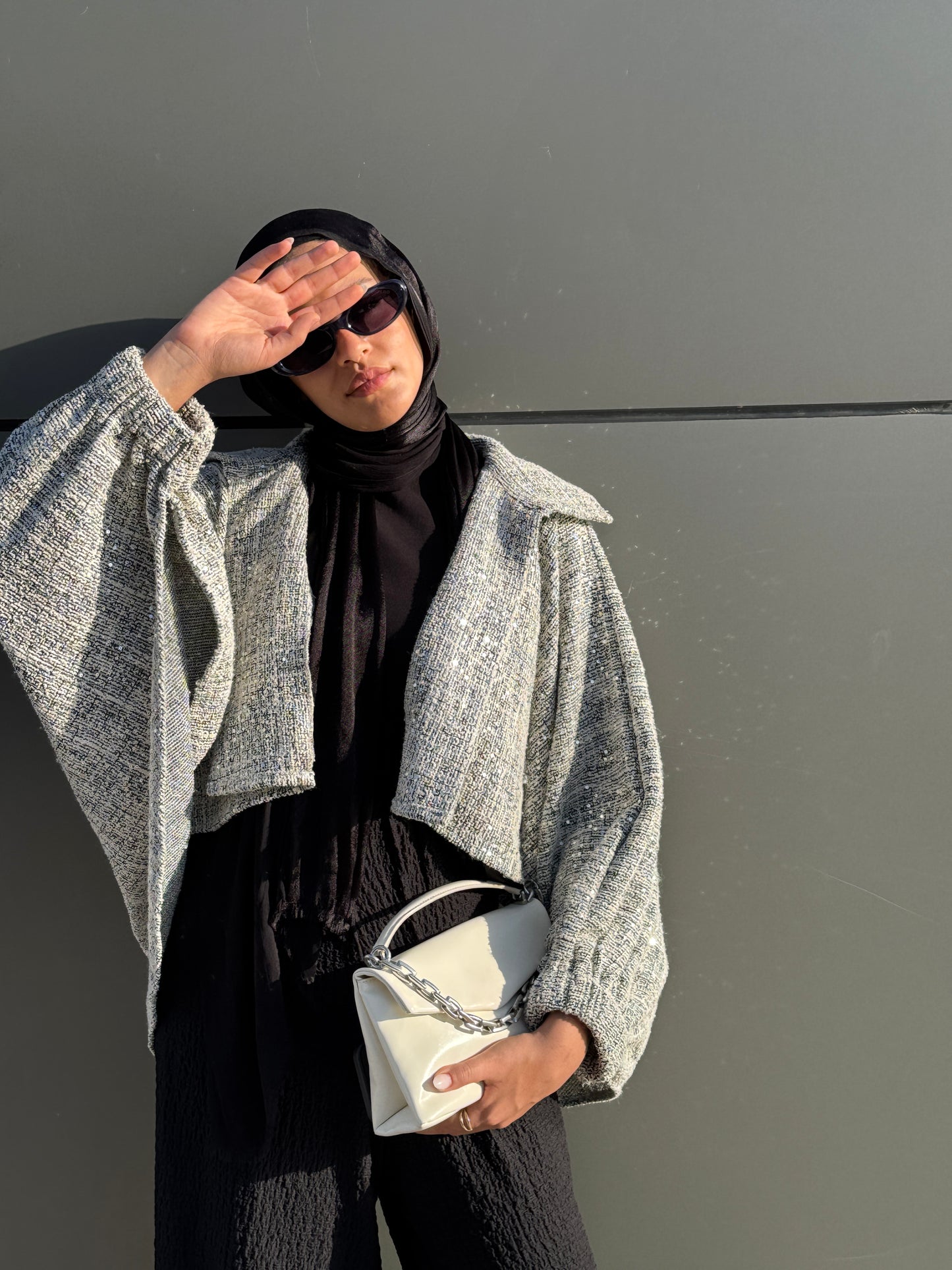 Sparkly Tweed Jacket with Sequin Embellishment