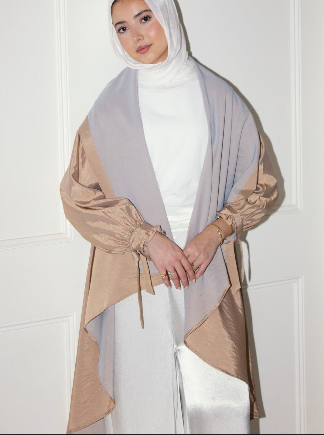 Marlyn Round Trench in BeigexBabyBlue Limited Edition