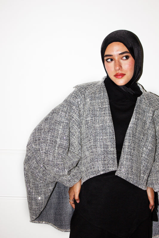 Sparkly Tweed Jacket with Sequin Embellishment