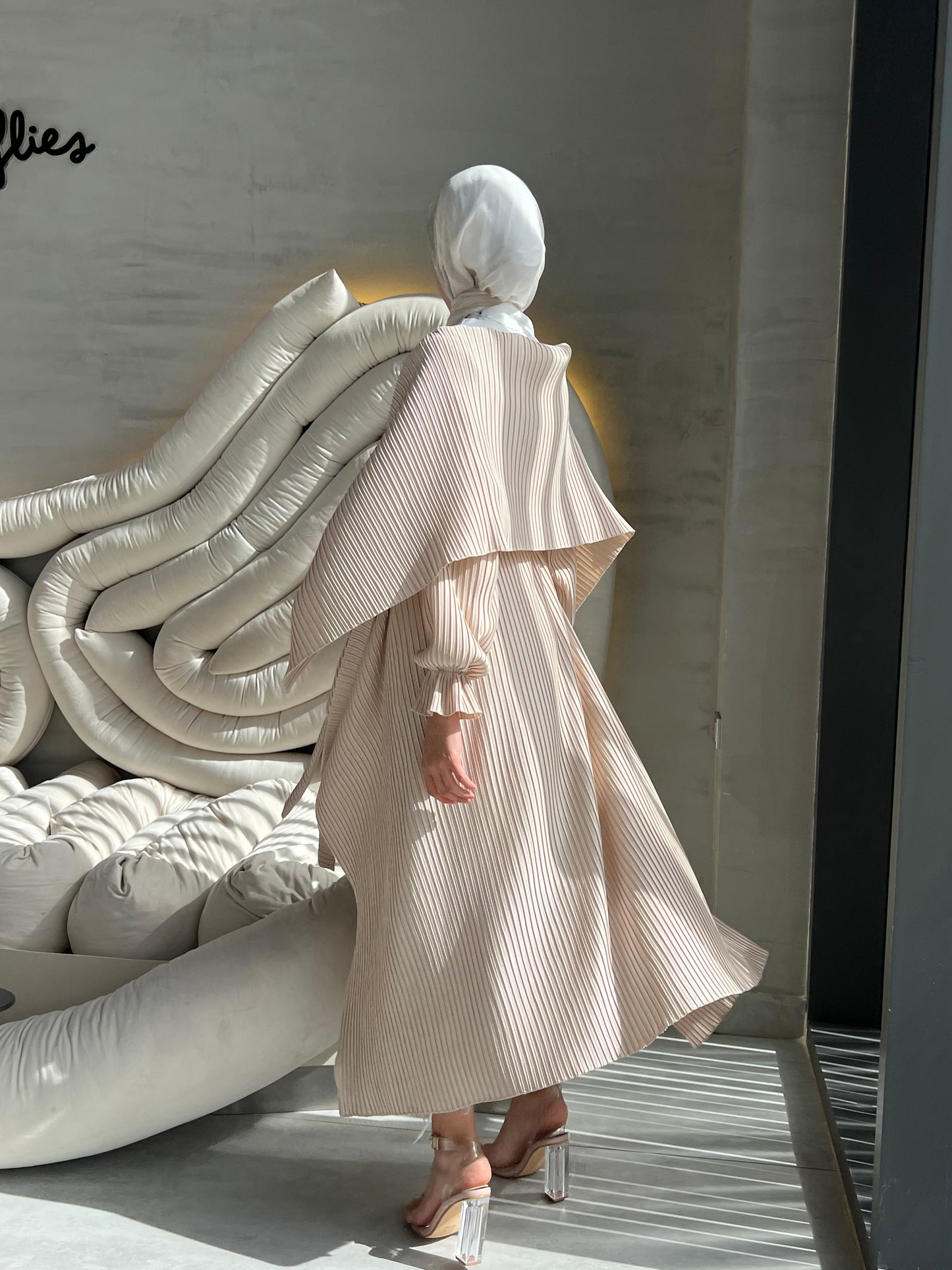 Drape Me in Pleats in Creamy Beige