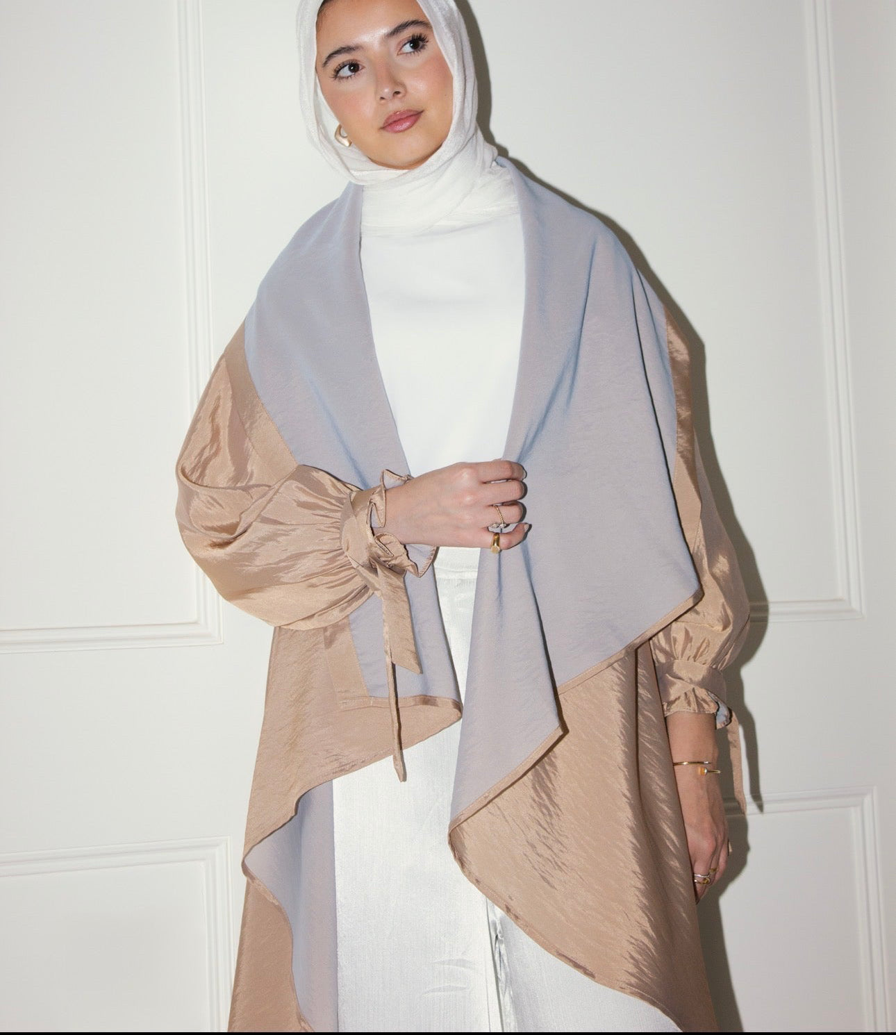 Marlyn Round Trench in BeigexBabyBlue Limited Edition