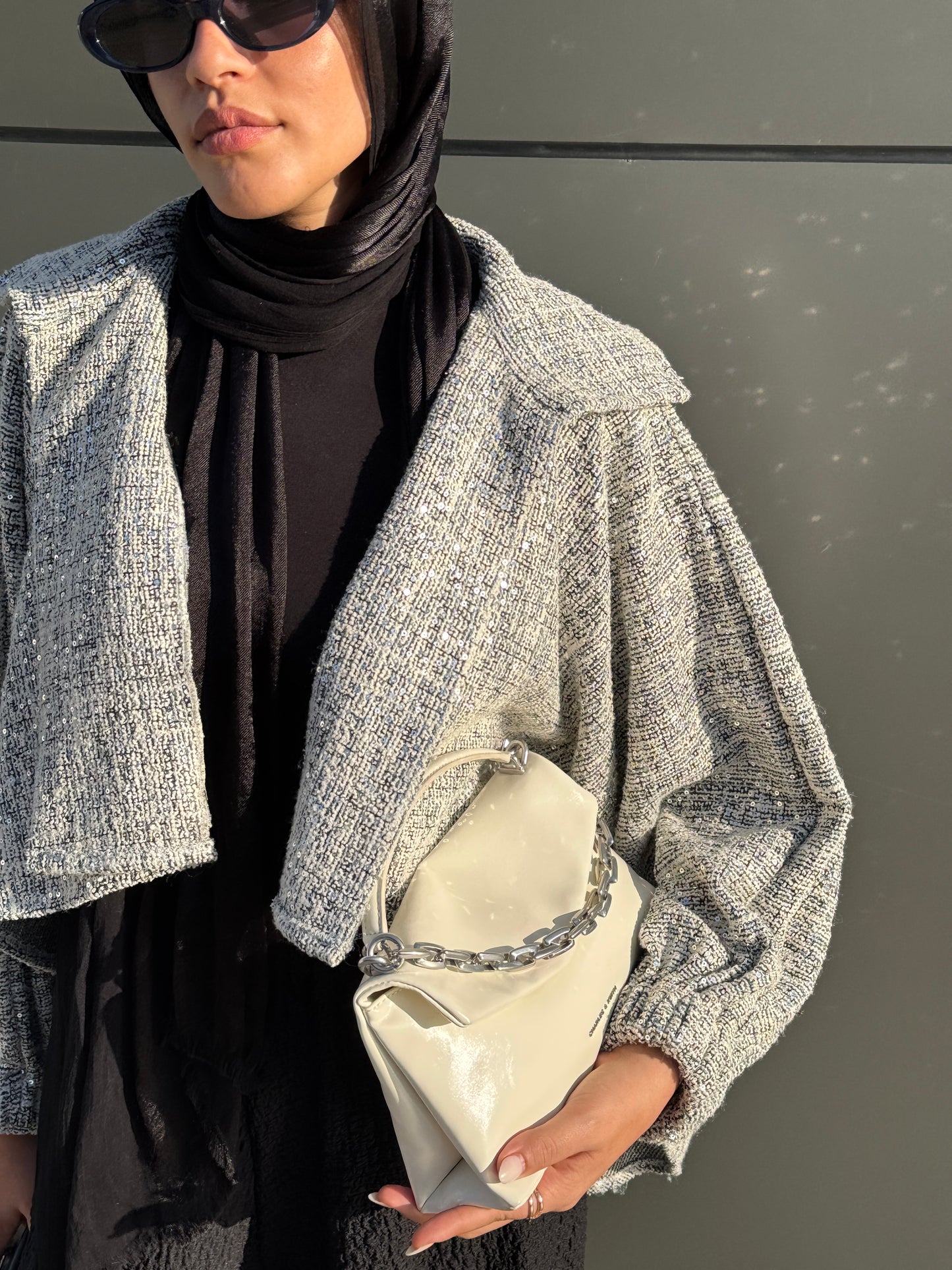 Sparkly Tweed Jacket with Sequin Embellishment