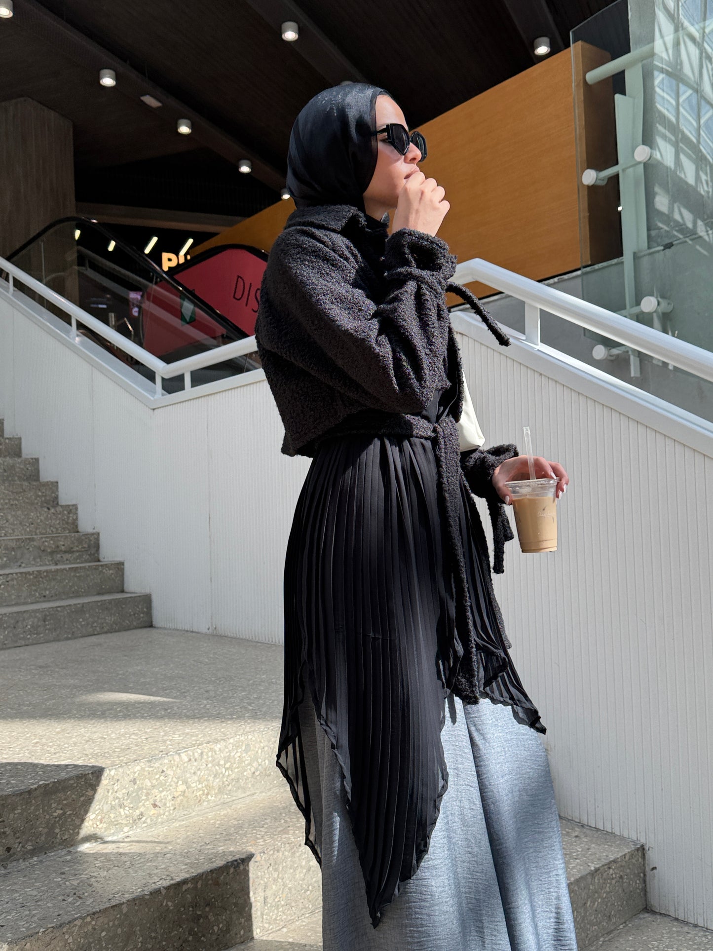 Serena Shearling x Pleats Jacket