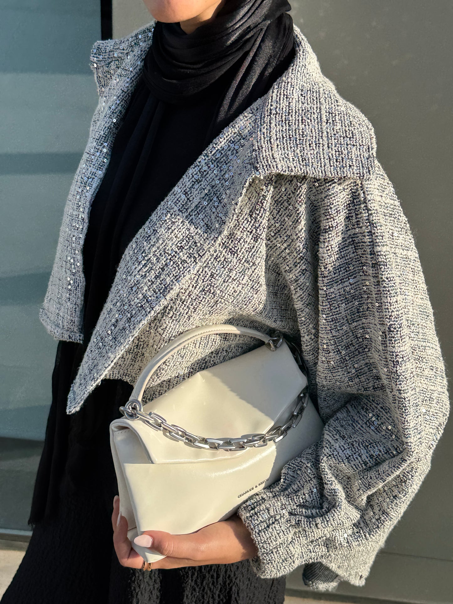 Sparkly Tweed Jacket with Sequin Embellishment