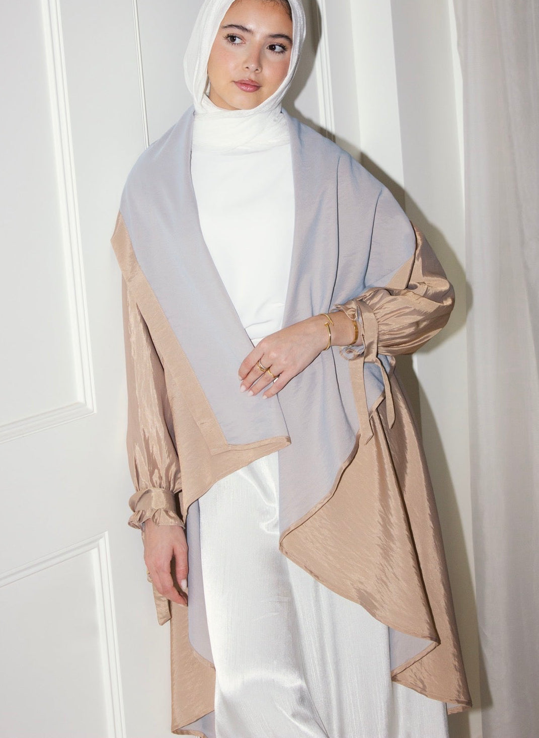 Marlyn Round Trench in BeigexBabyBlue Limited Edition