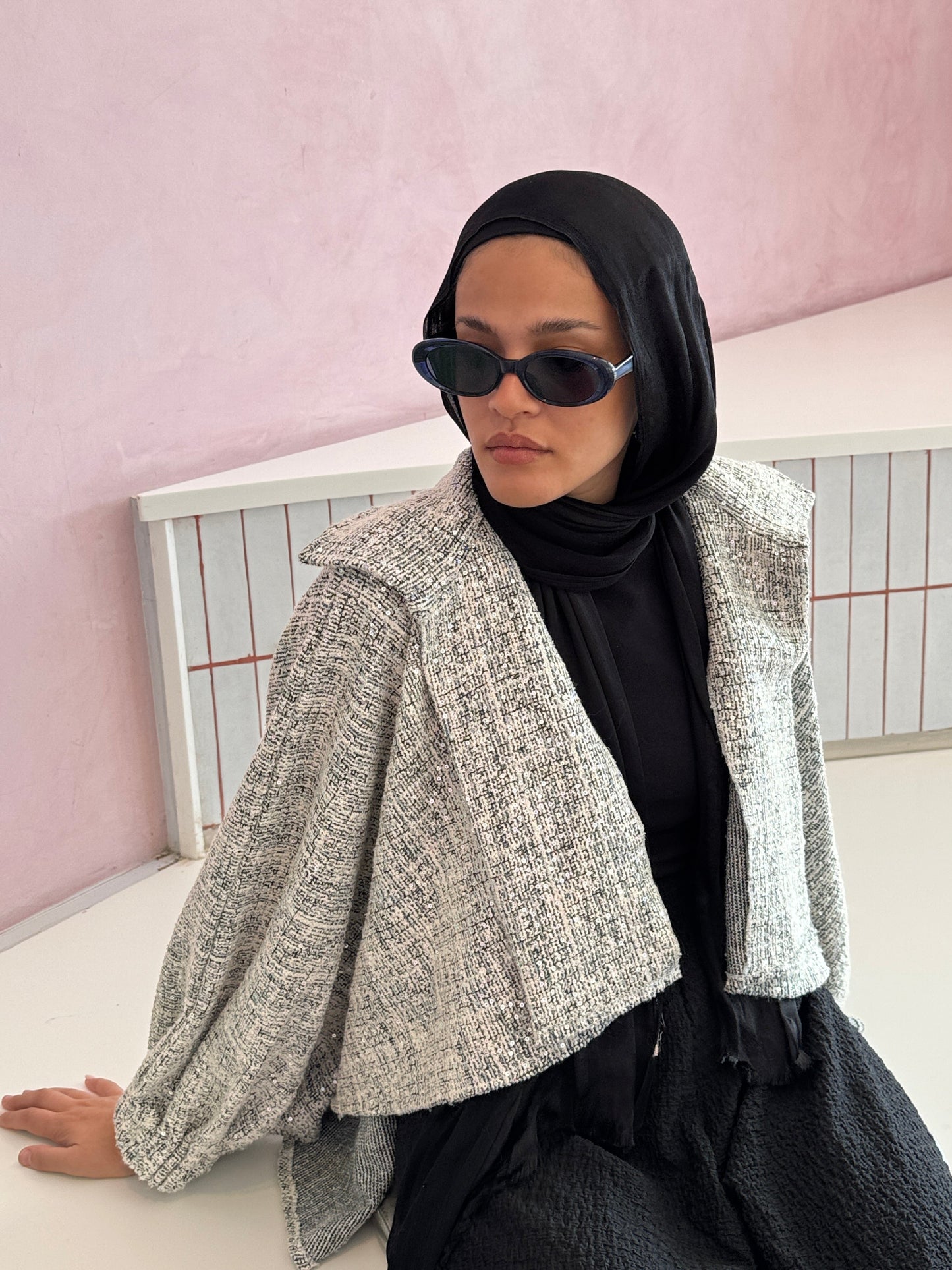 Sparkly Tweed Jacket with Sequin Embellishment