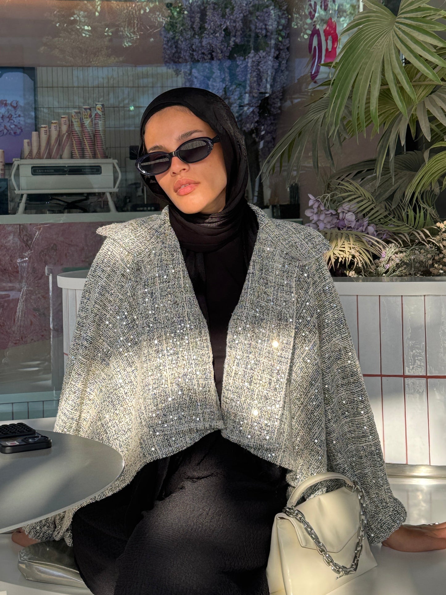 Sparkly Tweed Jacket with Sequin Embellishment