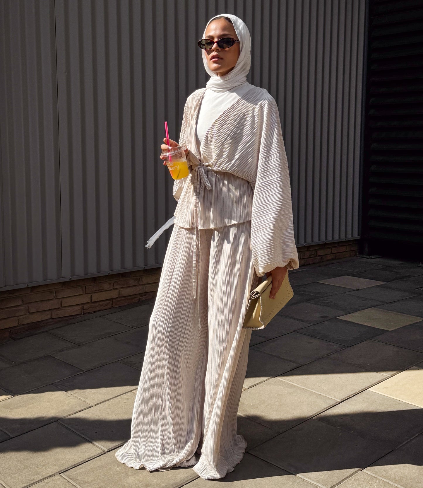 Sicily Balloon Sleeve Set in creme
