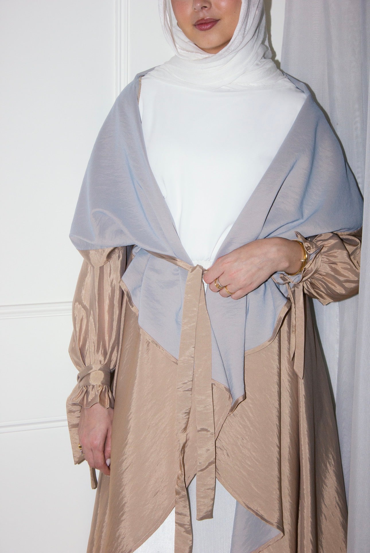 Marlyn Round Trench in BeigexBabyBlue Limited Edition