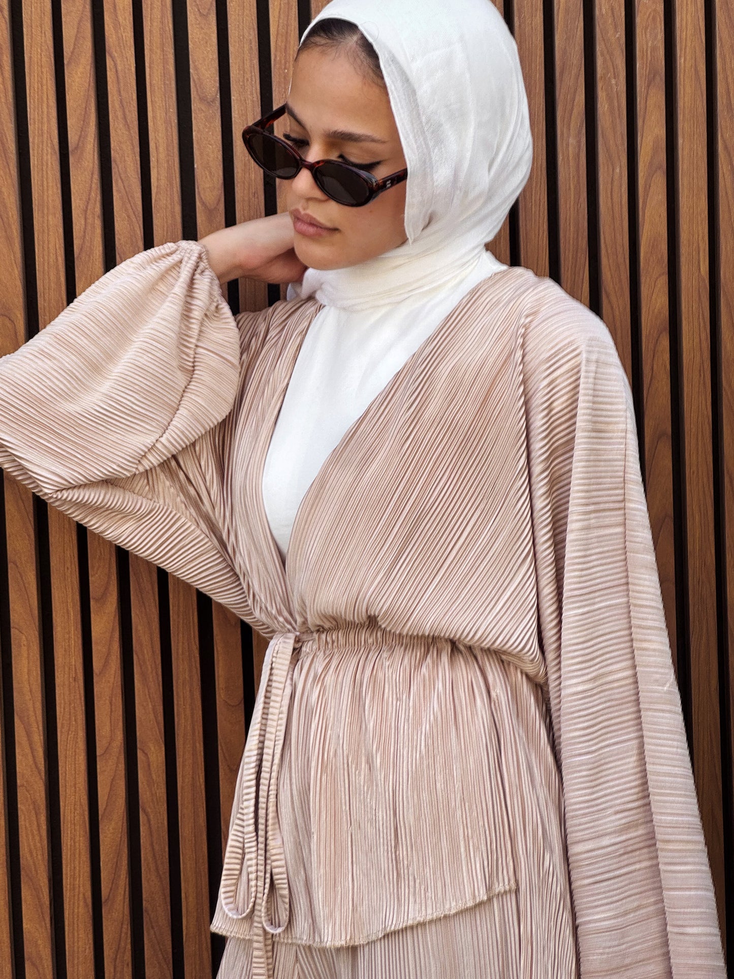 Sicily Balloon Sleeve Set in Beige