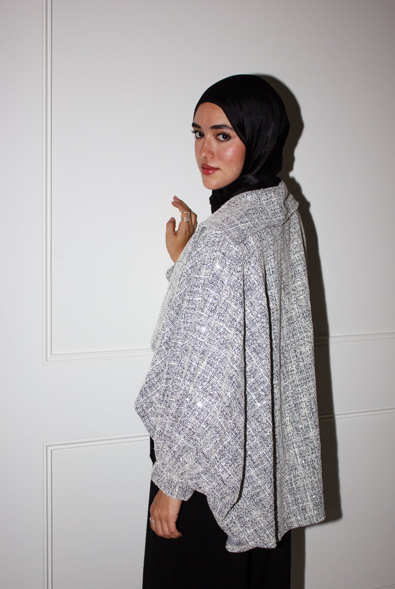 Sparkly Tweed Jacket with Sequin Embellishment