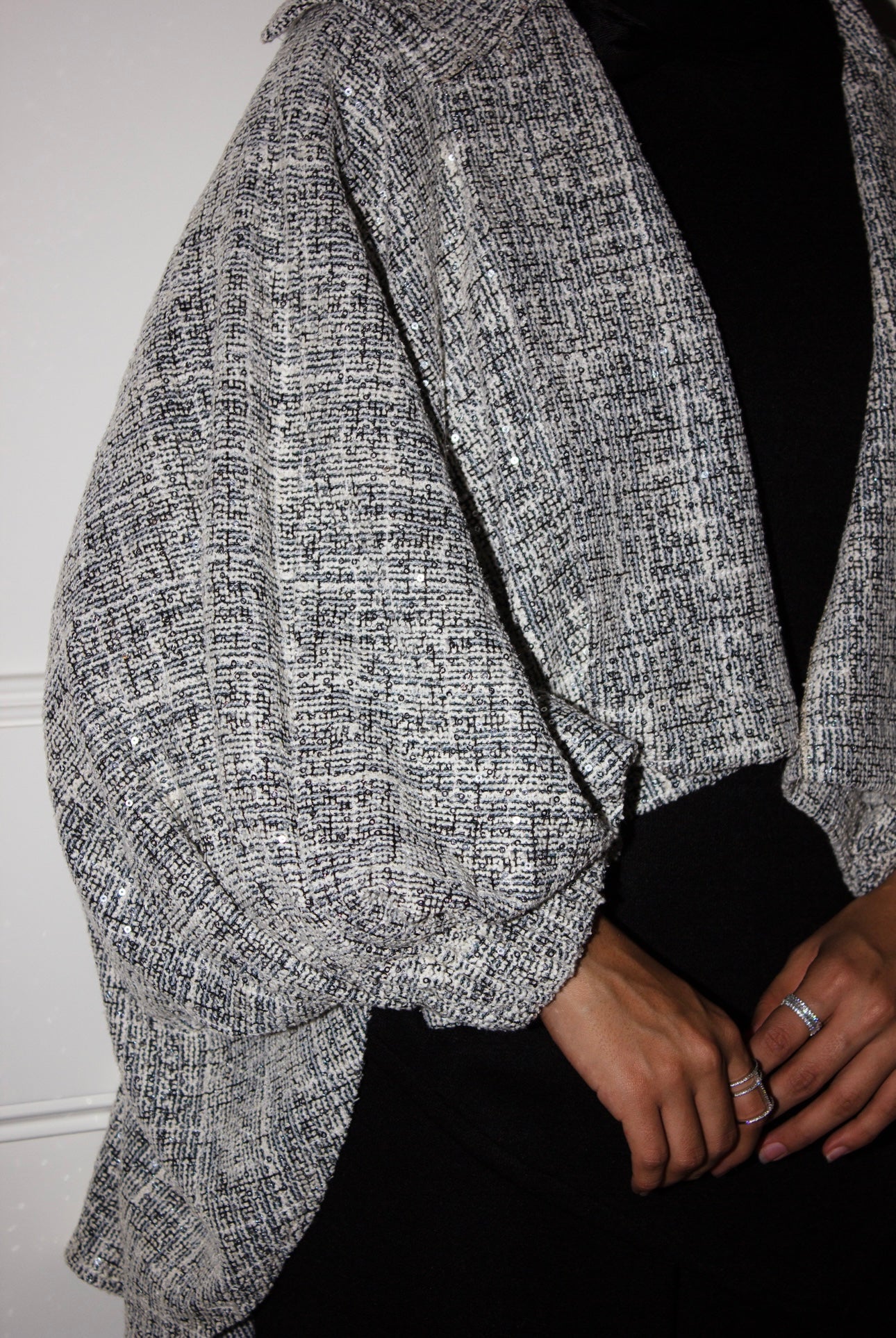 Sparkly Tweed Jacket with Sequin Embellishment