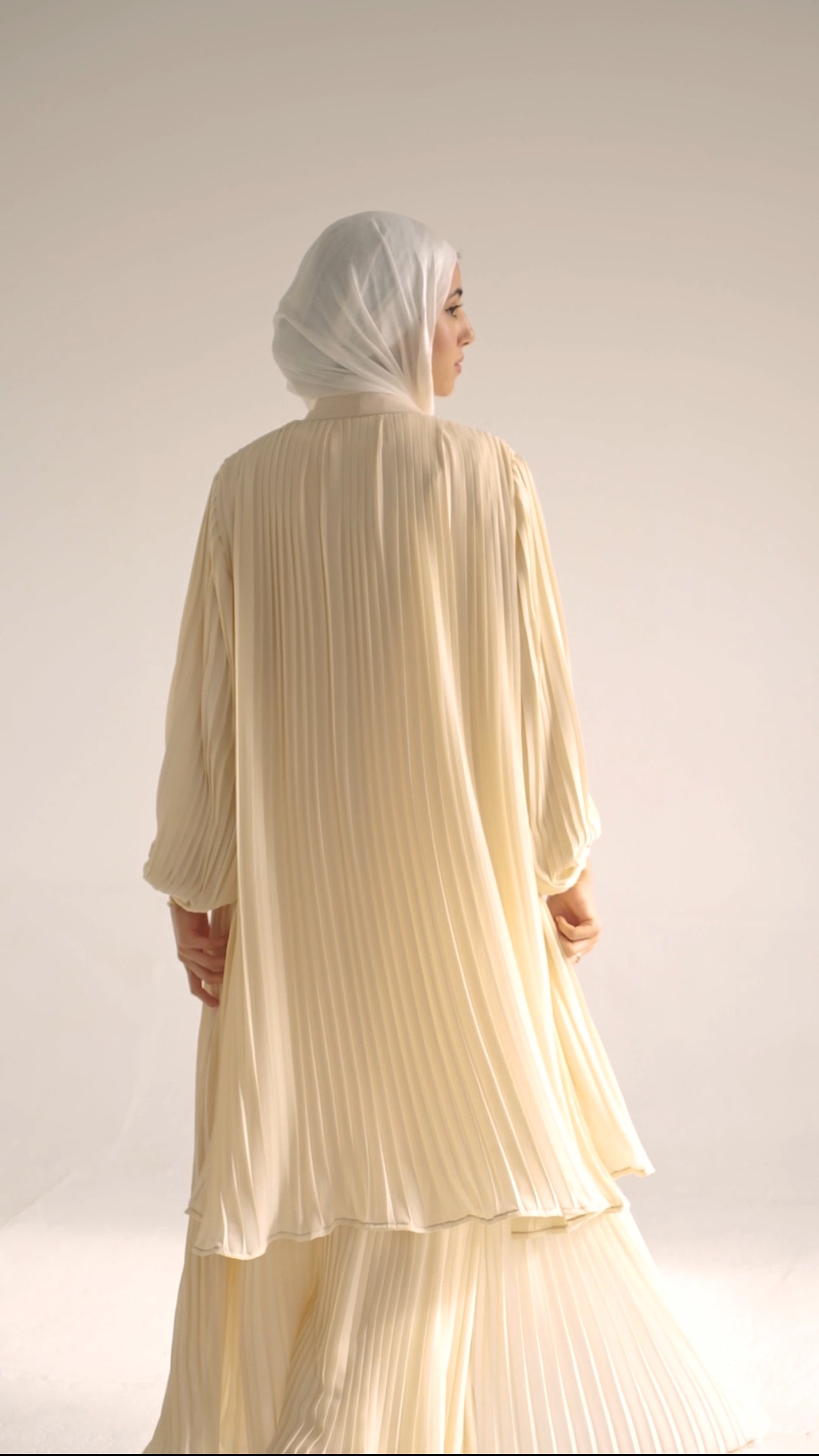 Double Layered Pleated Kaftan