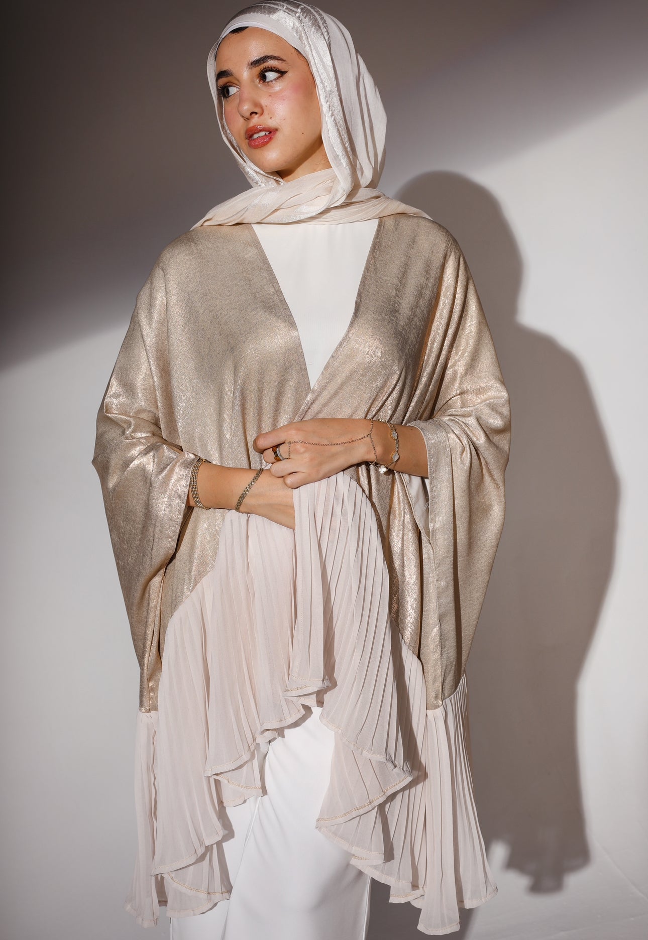 The Rose Gold x pleats kimono