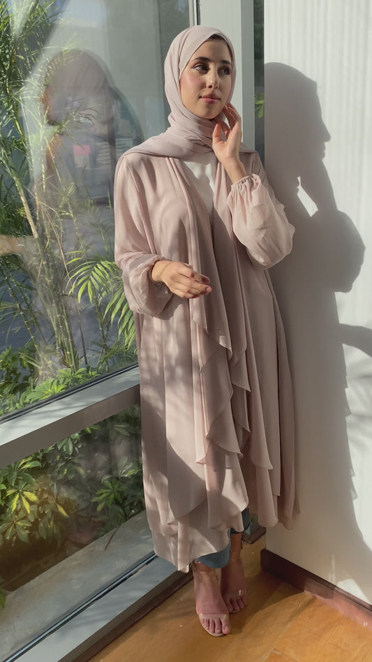 Double Layered Emilia Kaftan in Beige