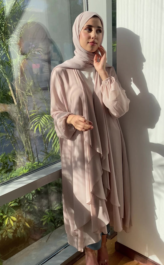 Double Layered Emilia Kaftan in Beige